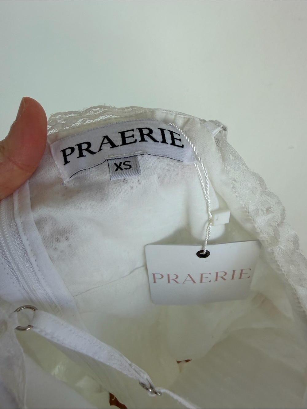 NWT Praerie White Eyelet Lace 100% Cotton Mini Dress size XS - Picture 6 of 7